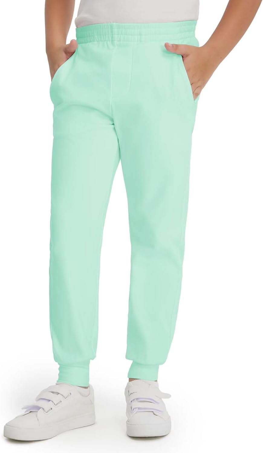 M MAELREG Boys Fleece Sweatpants Stretch Water Resistant Golf Joggers for Boys with Zipper Pockets Athletic Track Pants