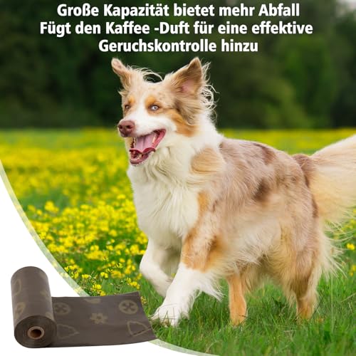CCILAND 270 Stück Hundekotbeutel, 18 Rollen Kompostierbare Kotbeutel für Hunde mit Kaffeeduft, Robust und dick, auslaufsicher, Tragbar Hunde Kotbeutel Rollen