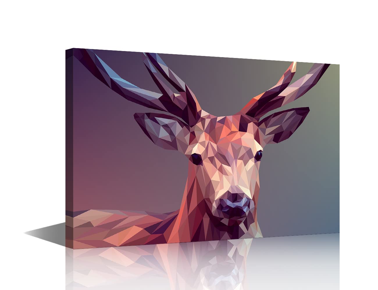 Deer Canvas Wall Art Wall Decor Giclee Art Print Deer Polygon Painting Canvas Prints Framed Artwork for Living Room Bedroom Office Pictures Posters Small Size 12x18inch (30x45cm) โ image 1