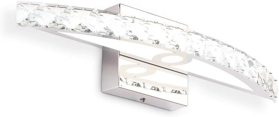 LED Vanity Lights, BRIVOLART 17.3in 10W Bathroom Vanity Light Fixtures Crystal Modern Vanity Lights Cool White 6000K Bathroom/Bedroom Mirror Lamps Wall Lights…