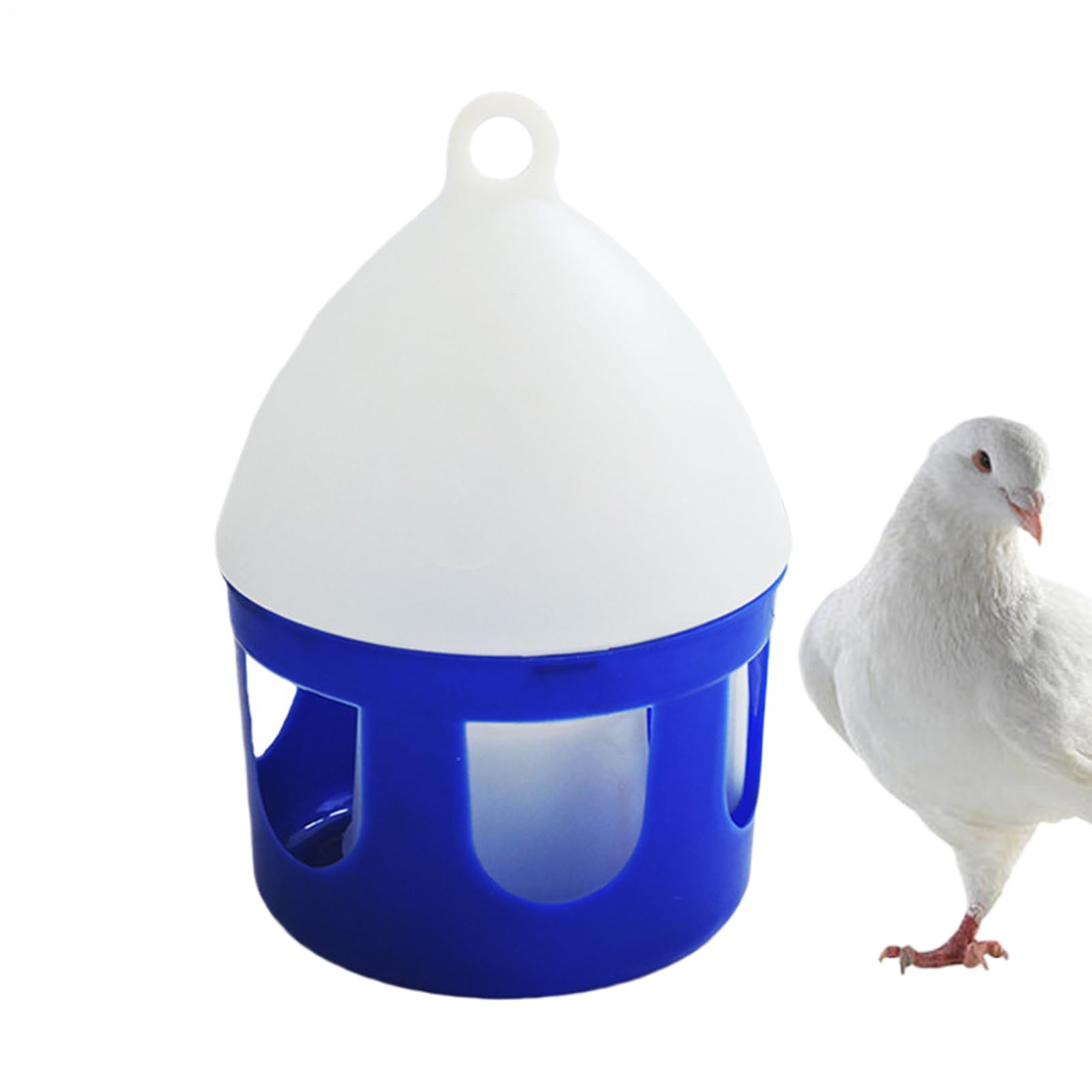 Abreuvoir pour Pigeons | Fontaine à Eau pour Oiseaux 2 litres - Antifuite Amovible pour Élevage Volailles Extérieur Cage Oiseaux Canards Caille