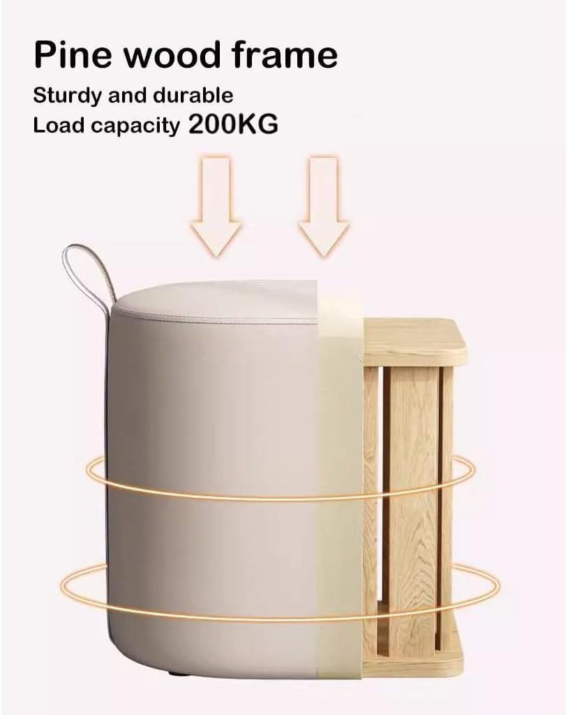 Luxury Girls Makeup Stool Dresser for Bedroom and Living Room White Short Square Stool for Shoes and Foot Rest