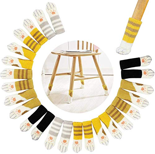 24Pcs(6 Sets) Cat Chair Socks with Cute Cat Paw Design for for...
