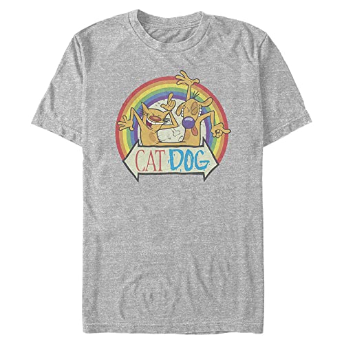 T-shirt CatDog de style graphique col rond pour homme en coupe ample