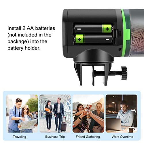 Automatic Fish Feeder For Aquarium: Auto Feeding Dispenser Fish Food Timer For Vacation Weekend Betta Goldfish Turtle Koi - Fish Feeder Timer For Small Tank Battery Operated Lcd Screen 200Ml #TOP2