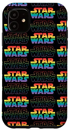 Coque iPhone 11 Star Wars effet arc-en-ciel dégradé noir