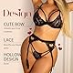 Nacerlary Sexy Dessous für Sex,Damen Dessous Set Erotische Reizwäsche aus Spitze,Höschen und Strumpfhalter,Elegante Damen-Reizwäsche in Schwarz,Verstellbare Strapsen & Offen Details (M)