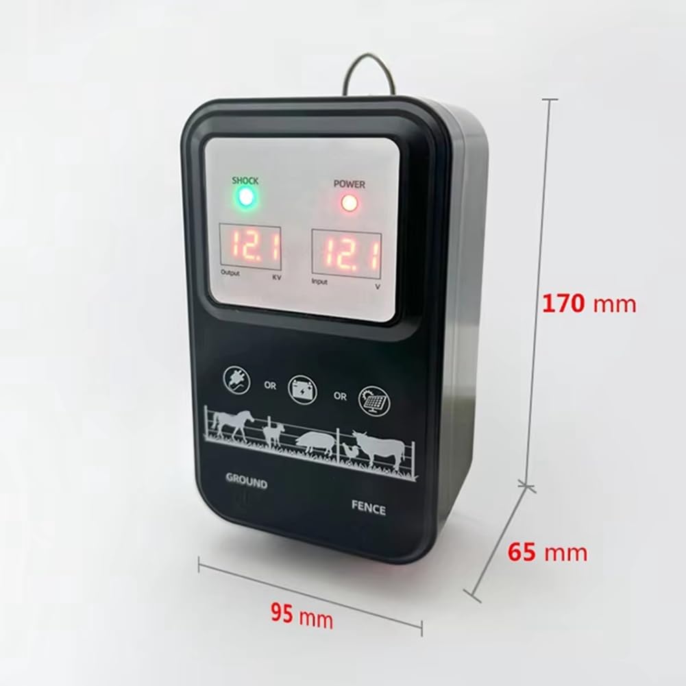 Cerca Eléctrica de Impulsos para Protección de Pastos, para Ganado, Ovejas, Caballos, Animales de Granja, Dispositivo Transformador de Impulsos, Kit de Pastor Eléctrico, Enchufe UE de 12 V.