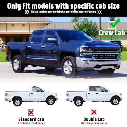 Pz CV-SB-W059 6 Inch Crew Cab Running Boards For 2007-2018 Chevy Silverado/Gmc Sierra 1500, 2007-2019 For 2500Hd 3500Hd Mirror Stainless Steel Side Steps Rails Nerf Bars thumb #2