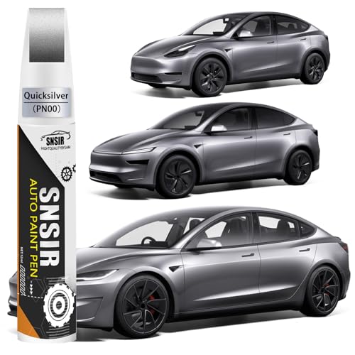 Image of (Quicksilver PN00) Car Touch up Paint Compatible with Tesla Model Y /3 /X /S, Car Paint Pen Scratch Repair Two-In-One Touch Up Paint, Premium Car Scratch Remover for Deep Scratches