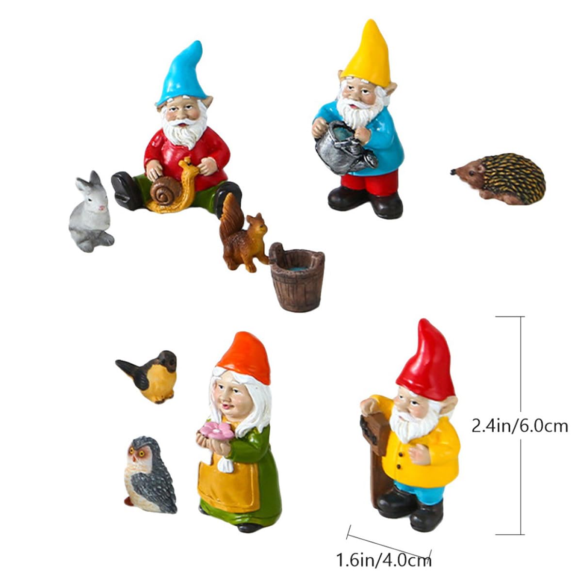 Ornamenti in Resina Gnomi da Giardino Natale Set da 10 Pezzi Decorativi Creativi per Cortile e Prato Decorazione Natalizia per Casa e Paesaggi
