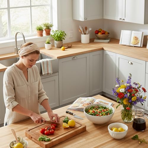 Image of CONSDAN Butcher Block Counter Top, USA Grown Hard Maple Solid Hardwood Countertop, Washer /Laundry Countertop, Table Top, Polished, Prefinished with Food-safe Oil, 1.5 inch Thickness, 30 inch L x 25 inch W