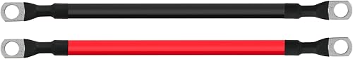Miniatura 5 de Cable de batería de 4 AWG calibre 4 AWG, cables inversores de batería de cobre puro con terminales de 38 pulgadas en ambos extremos, juego de cables