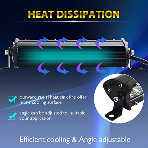 Unishine 7'' Led Light Bar Dual Row Mini Bar Lights 2Pcs 60W Flood Beam Led Driving Fog Lamp Atv Off Road Lights For Truck Trailer Marine Boat (2Pcs) #TOP2