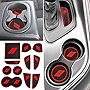 Auovo Anti-dust Mats for Challenger Accessories 2015-2022 Custom Interior Cup Holder Inserts Door Pocket Center Console Liners (Red, 11pcs/kit)