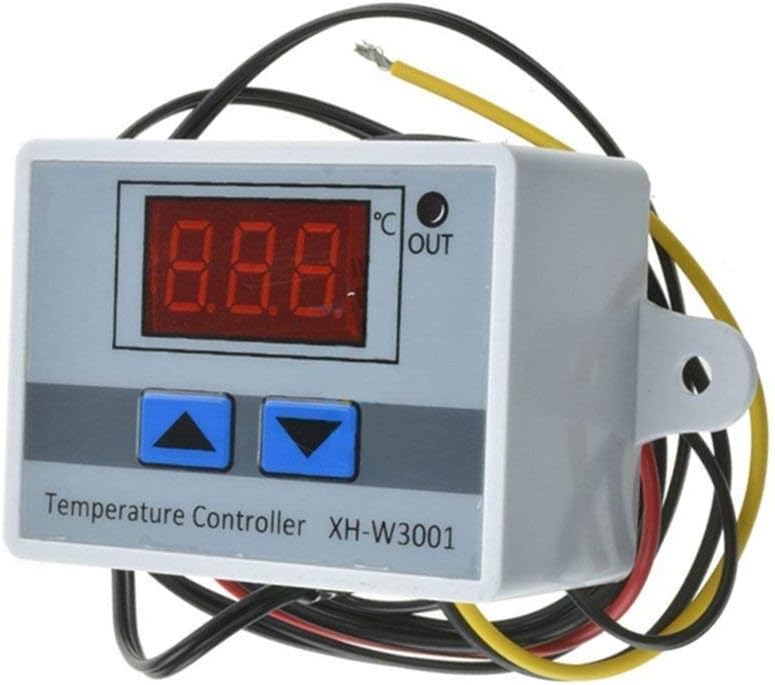 UIOTEC XH-W3001 Digital LED Pre-Wire Cool/Hot Temperature Controller Thermostat Control Switch Probe with Sensor 220V/24V/12V