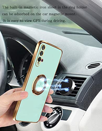 Compatible With Huawei Nova 5T Case Silicone Shockproof Huawei Nova 5T Phone Cases For Women Anti-Scratch Cute Tpu Protective Case With Ring (Huawei Nova 5T, Green) #TOP5