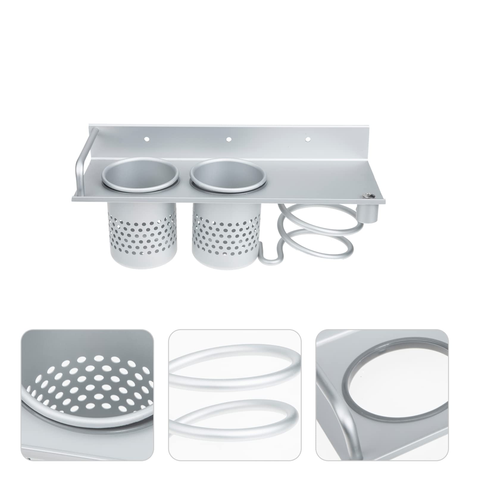 Zerodeko Haar Bad Schmuckhalter Für Lockenwickler Friseurtrockner Aufhänger Kamm Wandmontierter Kleiderständer Wandregale Werkzeug An Der Wand Montiert Weltraum Aluminium
