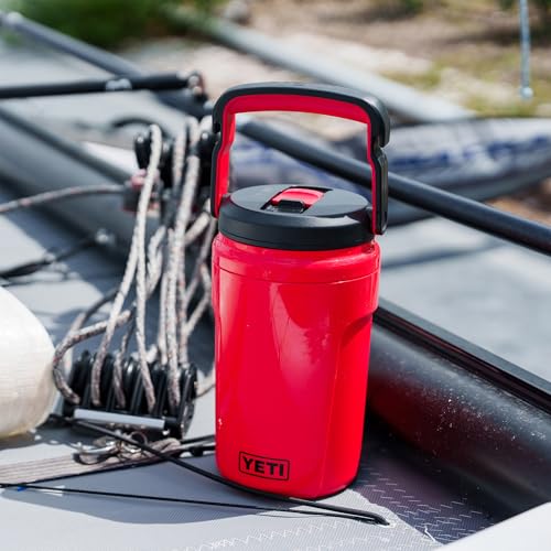 Image of YETI Silo 40 oz Insulated Magslider Straw Cap Water Jug - Leakproof, Lightweight Sports Bottle with Fence Hook Handle - Keeps Drinks Ice-Cold - Ideal for Gym, Sports & Tournaments, Tropical Pink