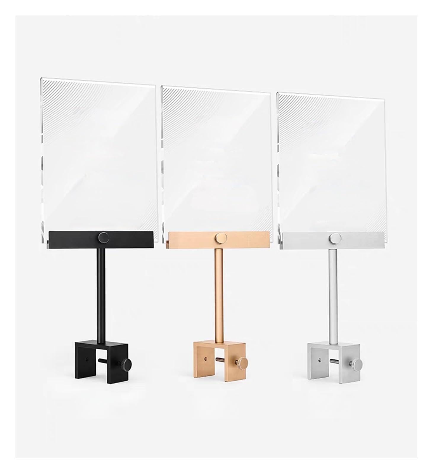 Titular de la señal, Soporte for Carteles con Clip for exhibición de, Soporte for acrílico A5 Panel Transparente HD, Tubos Cuadrados Climp/Tubos Redondos/particiones(Black)