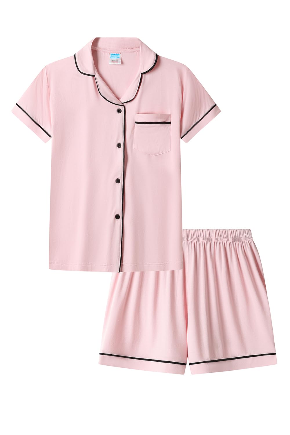 ThePyjamaFactory Womens Pink Super Soft Short Pyjamas Ladies Nightwear Pj Set (12-14)