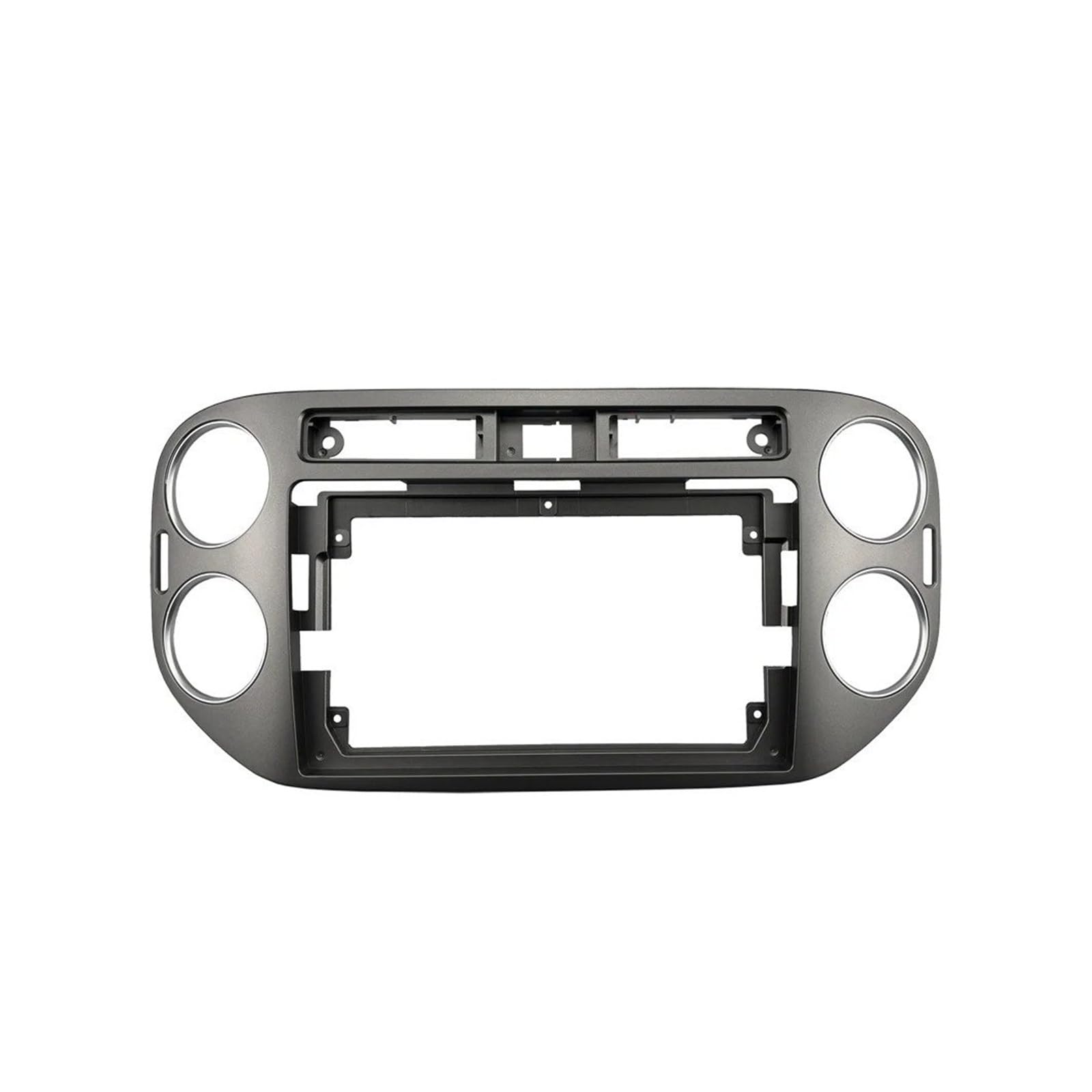 per VW per Tiguan 2010+ Kit Cruscotto Accessori Auto Doppio DIN 9 Pollici Audio Fascia in Plastica GPS Mp4 Radio Cornice del Pannello Mascherina Autoradio(Frame-23MM-gray)