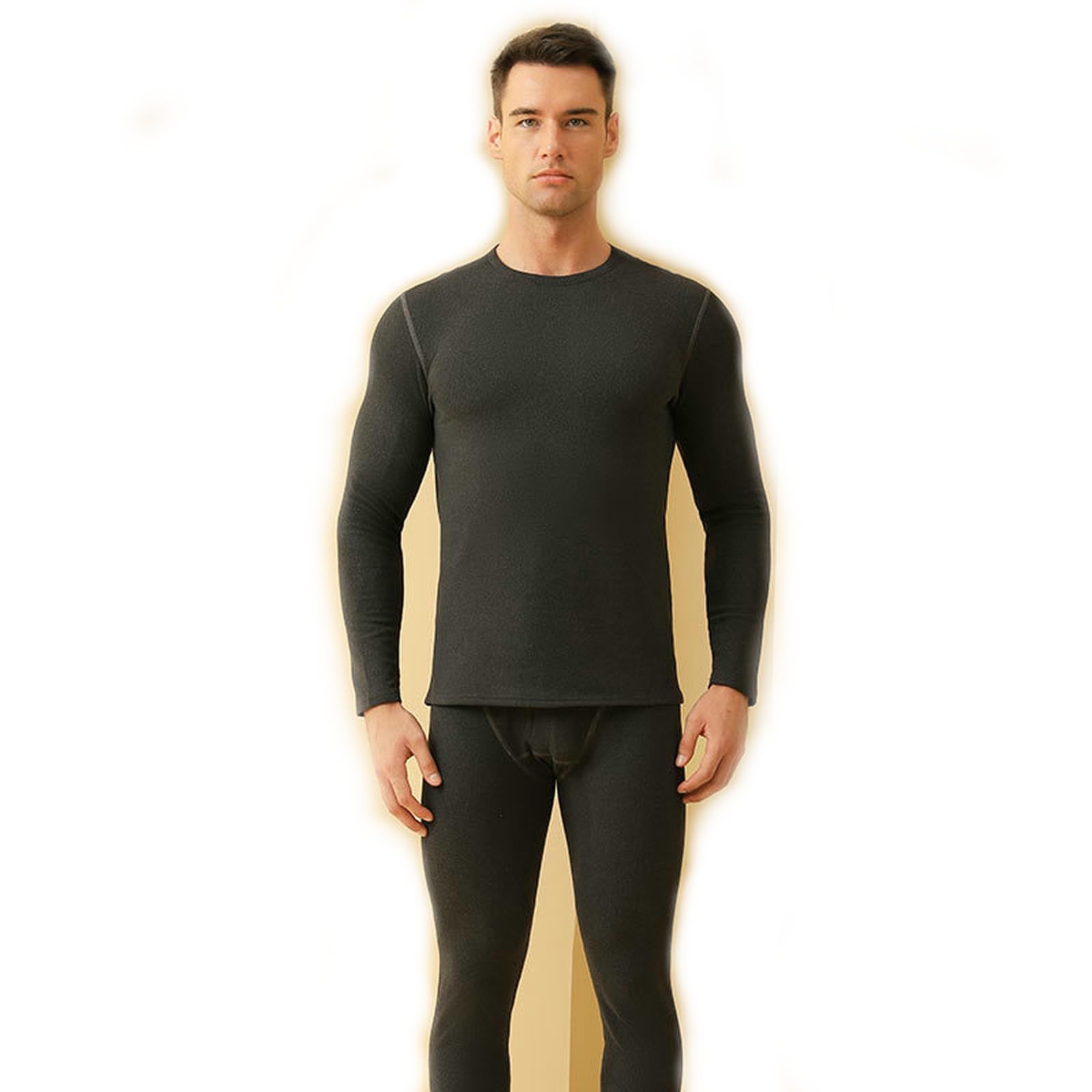 Ropa Interior térmica Cálida De Otoño E Invierno para Hombres Y Mujeres, Calzoncillos Largos Trajes Interiores Lana Seda -Gris Tinta-XL (110-130 Libras)