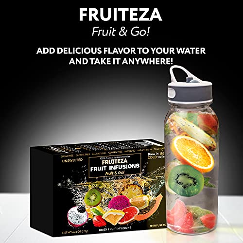 Fruiteza Fruit Tea Infusion Sampler - Cold Brew Fruit Tea - Variety Pack Herbal Tea Bags - Caffeine-Free Decaf Iced Tea Bags - Assorted Tropical Fruity Flavors - Water Flavoring Natural Immunity Boost Tea Box #TOP3