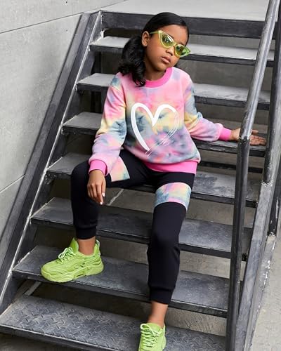 Image of Girls 2 Piece Outfits Kids Clothes Sets Sweatsuit Tracksuit Jogger Print Long Sleeve Sweatshirts Sweatpants 4-13Y
