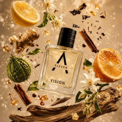 Image of A ELEVEN VISION Citrus Woody Perfume for Men & Women Eau De Parfum Long Lasting Fragrance with Bergamot Orange Neroli Ginger Cinnamon Amber Guaiac Wood 100ML