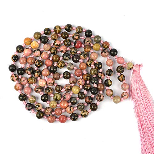 Image of Reiki Crystal Products Natural Reiki Feng-Shui Mala Necklace 6 mm Crystal Stone 108 Bead Jaap Mala for Men and Women