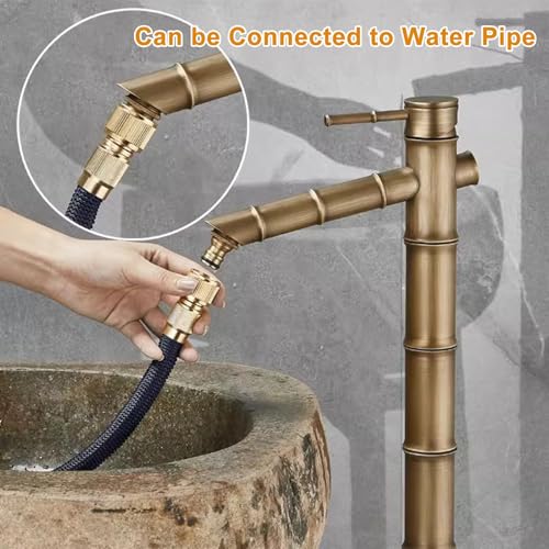Columna de agua de jardín de cobre para exteriores con grifo, fuente decorativa de agua para riego, extraíble y ajustable en altura