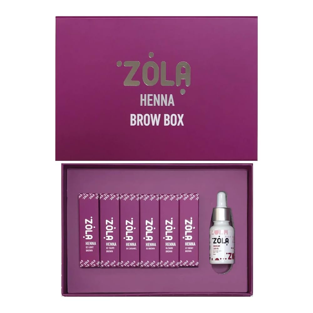ZOLA Brow Box Augenbrauenfarbe Set 5 g | Brow-Box mit fünf Farbtönen à 5 g, für professionelles Augenbrauenfärben