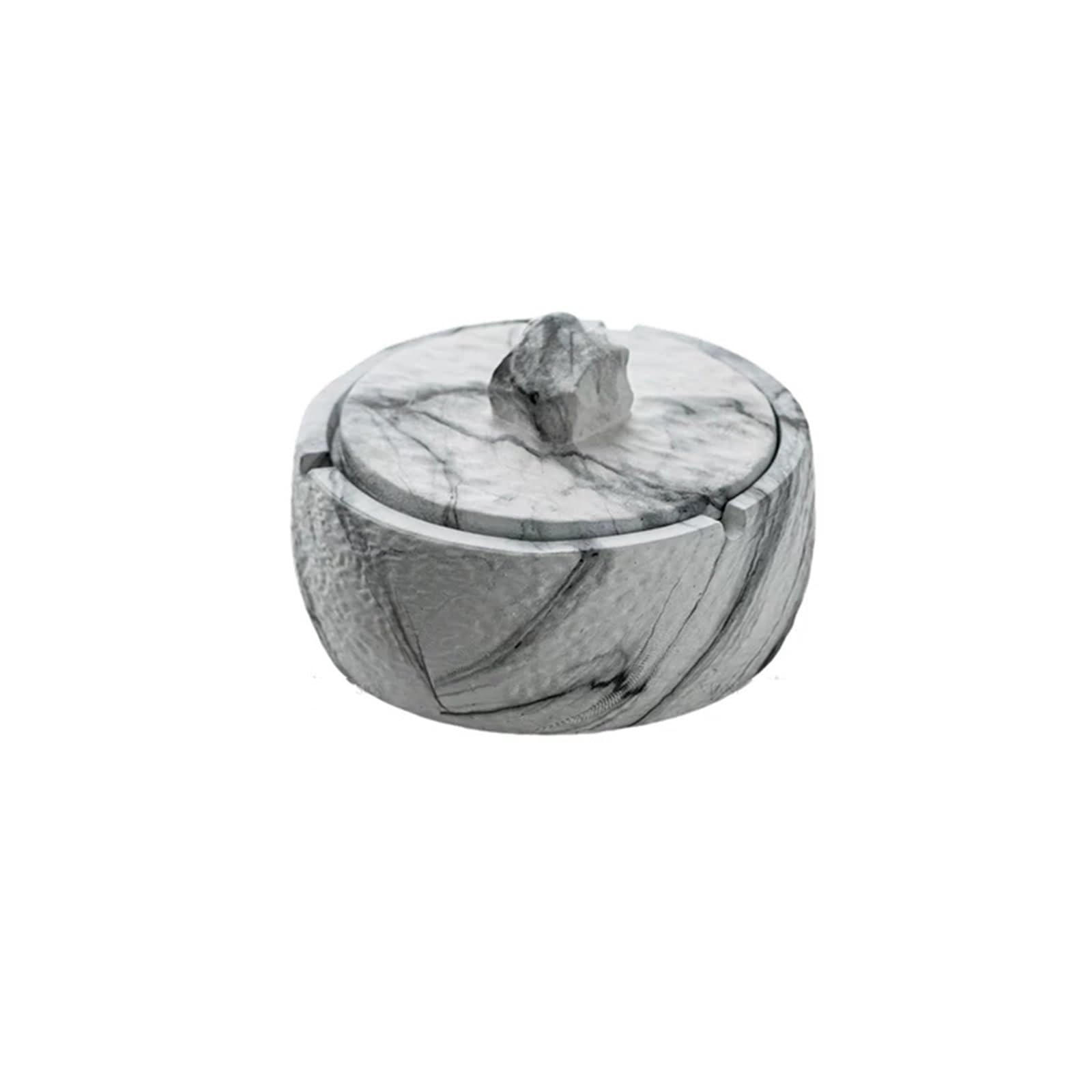 Zhaoj24-05 Cigar Ashtrays Marble Patterned Ceramic Home Living Room Office Covered Ashtray(Gris)