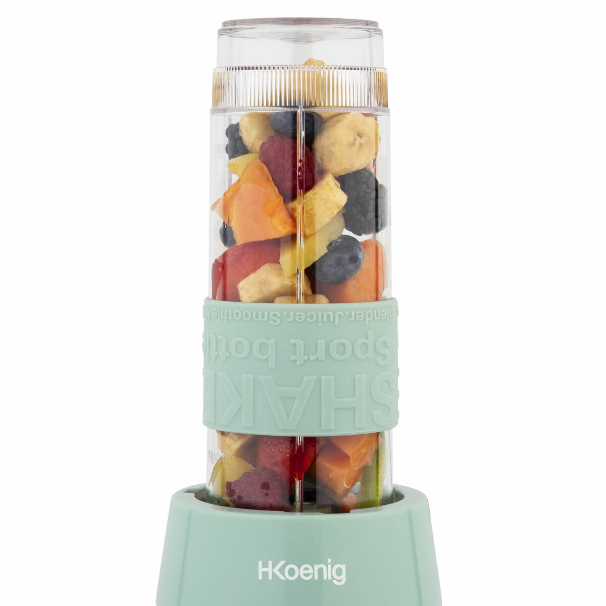 H.Koenig SMOO18 Batidora Smoothie Maker Compacto 570mL 300W Sin BPA Acero Inoxidable Verde Pastel
