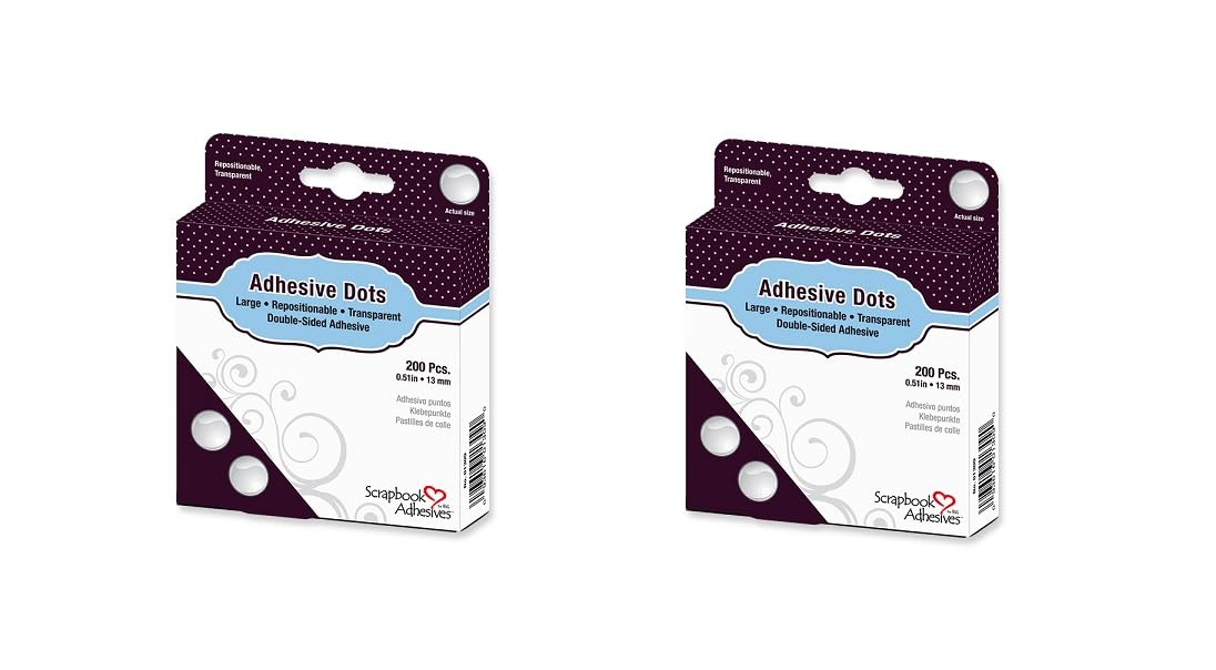 Scrapbook ADHESIVES BY 3L Adhesive Dots Large Repositionable Pack of 2 (400 Dots Total)