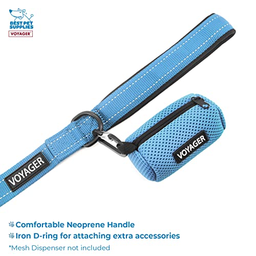 Image of Best Pet Supplies Voyager Step-in Lock Pet Harness w Reflective Pet Leash Combo Set with Neoprene Handle 5ft - Supports Small, Medium and Large Breed Puppies /Cats - Baby Blue /Black Trim, XXXS