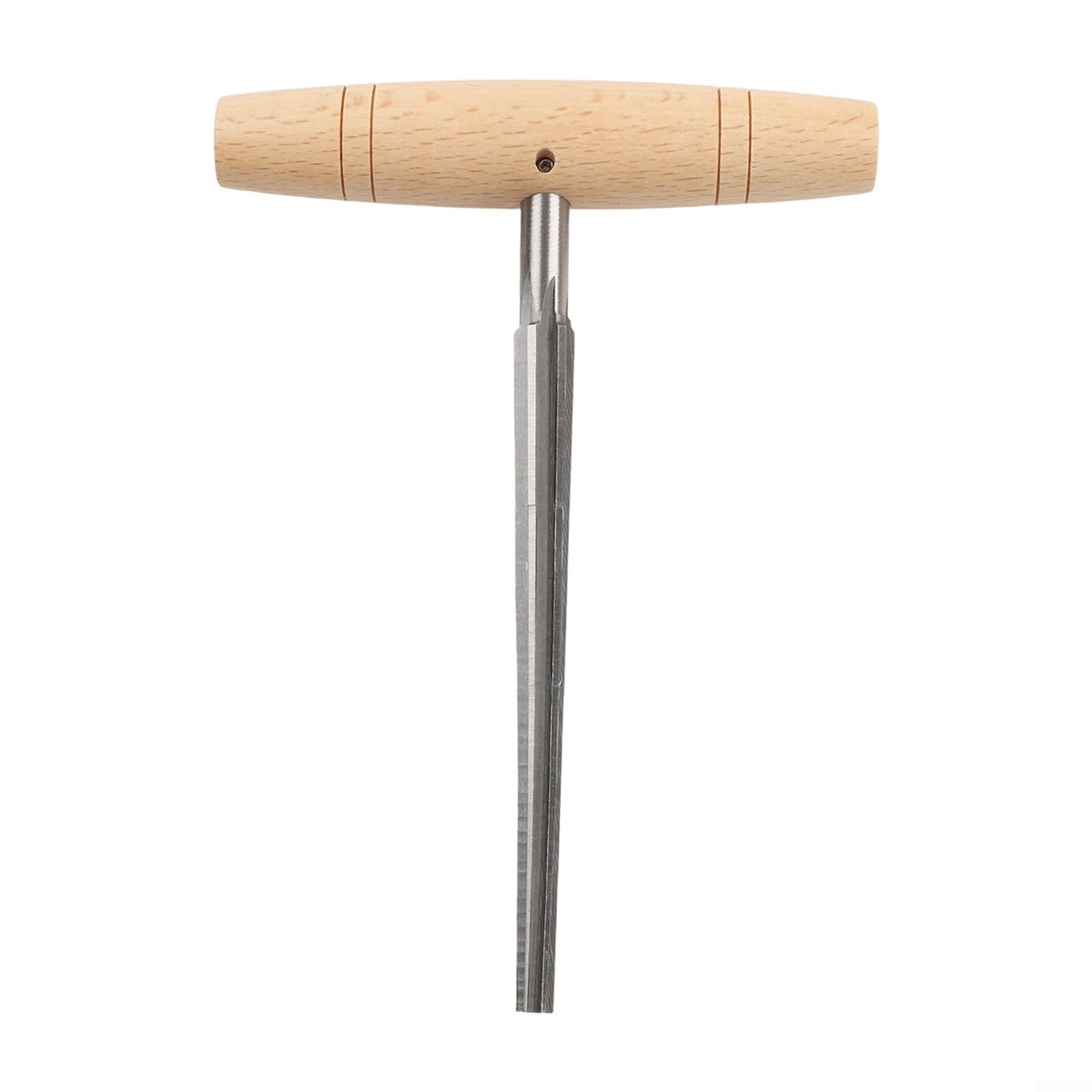 Herramienta de escariador de clavijas de violín de acero inoxidable con mango de madera, para reparación de agujeros de cuerda de violín de 3/4 y 4/4 y por Luthiers