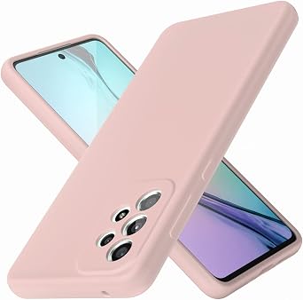 for Galaxy A73 5G Case 6.7 inch, Soft Liquid Silicone Protective and Anti-Scratch Microfiber Lining Shockproof Compatible with A73 5G Cover Light Pink