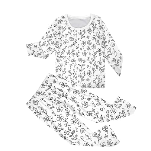 Family Matching Colorable Pajama Sets DIY Hand Painted Homewear Set Holiday Cute Funny Colouring Pajama 2 Piece Sets3