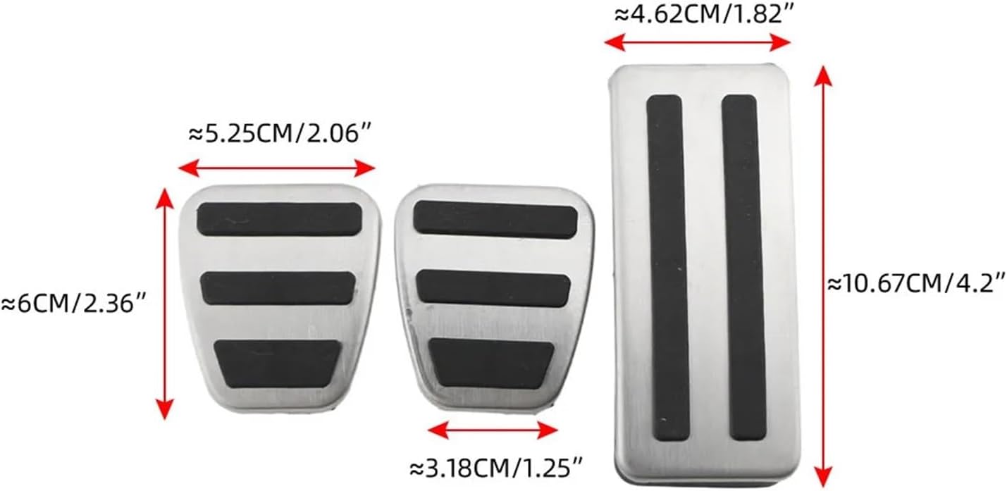 Car Pedal Pads Compatible For Honda Fit Jazz City N-BOX 2021 2022 2023 AT MT Pedals Accelerator Gas Brake Clutch Pedal Cover Non-Slip Pad Accessories(3Pcs MT)