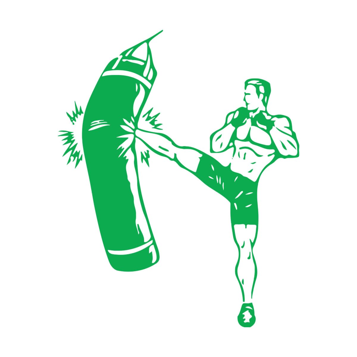 Lettering Decals Taekwondo Fighting Boxing Sport Gymnasticsnasium People Life 81x100.2cm Waterproof Extra Large Green — image 1