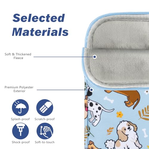 Dadanism 6-7 Inch Padded Sleeve for 7" Kindle Colorsoft Signature Edition and All-New Kindle Paperwhite, Protective Sleeve Pouch Bag Carrying Case for 6" K-indle/K-indle Oasis/Kobo E-Reader, Blue+Dog by Dadanism - Image 3