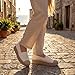 Imagen de GLAMORA Bailarinas Mujer Manoletinas Merceditas Slip On Lona Zapatos Planos Plataforma Baja Zapatillas Casual Cómodas Primavera Verano Puntera Crochet Estilo Esparto con Detalle Bordado white-39