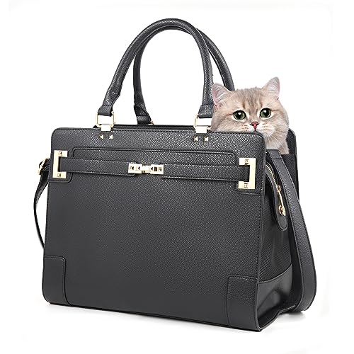 Betop House Bolsa de transporte para mascotas de diseño para perros y gatos pequeños, color negro