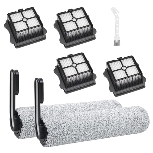 Image of Roller Brush and Filters Replacement Parts for Tineco Floor ONE S5 /S5 Pro /S5 Pro 2 /S5 Extreme Cordless Wet Dry Vacuum Cleaner- 2 Roller Brushes + 4 HEPA Filters + 1 Cleaning Brush (7 Pcs)