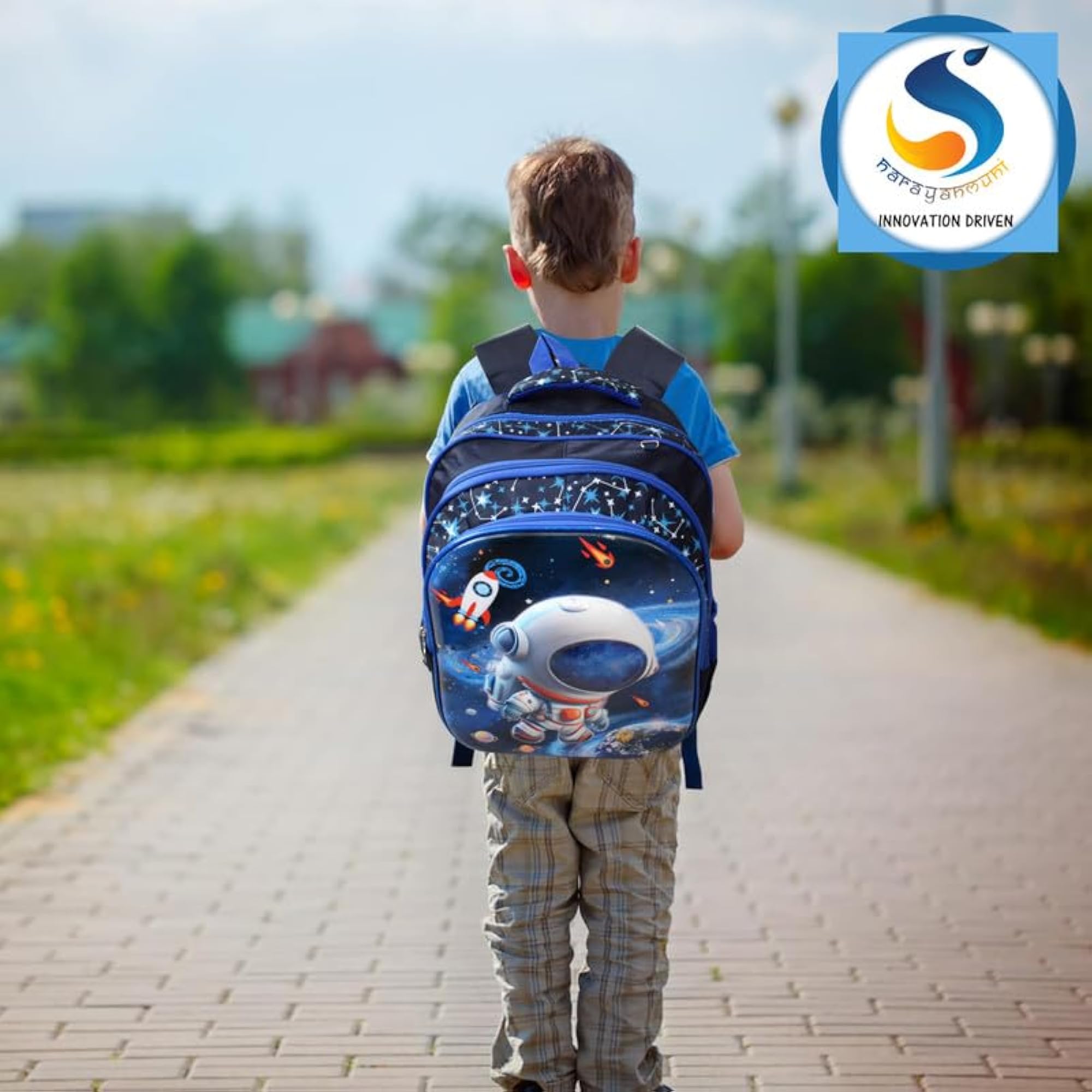 Space School Backpack with Honeycomb Design