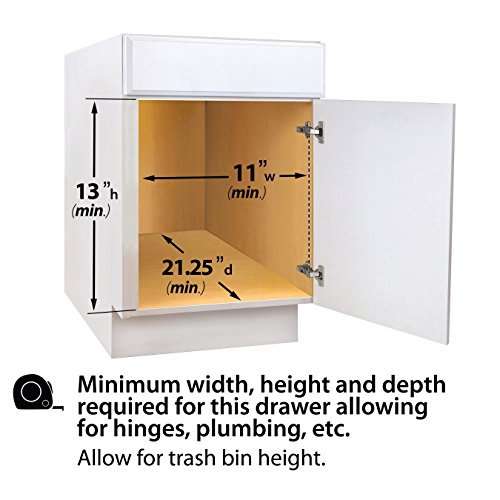 Lynk Professional® Pull Out Trash Can Under Cabinet Slide Out Organizer, Slide Out Adjustable Shelf For Trash Cans, Laundry Hampers, And Bath Bins, Chrome (Trash Can Not Included) #TOP5