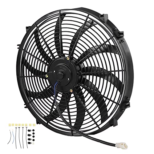 Ventilador de refrigeración universal para coche, 12 V, 16 pulgadas, motor eléctrico, ventilador de refrigeración para coche, ventilador de motor eléctrico, ventilador con kit de montaje