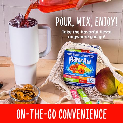 Image of Flavor Aid Aguas Frescas Singles To Go Variety Pack, Powdered Drink Mix, 1 Box (50 Single Servings),3.55 Ounce (Pack of 40)